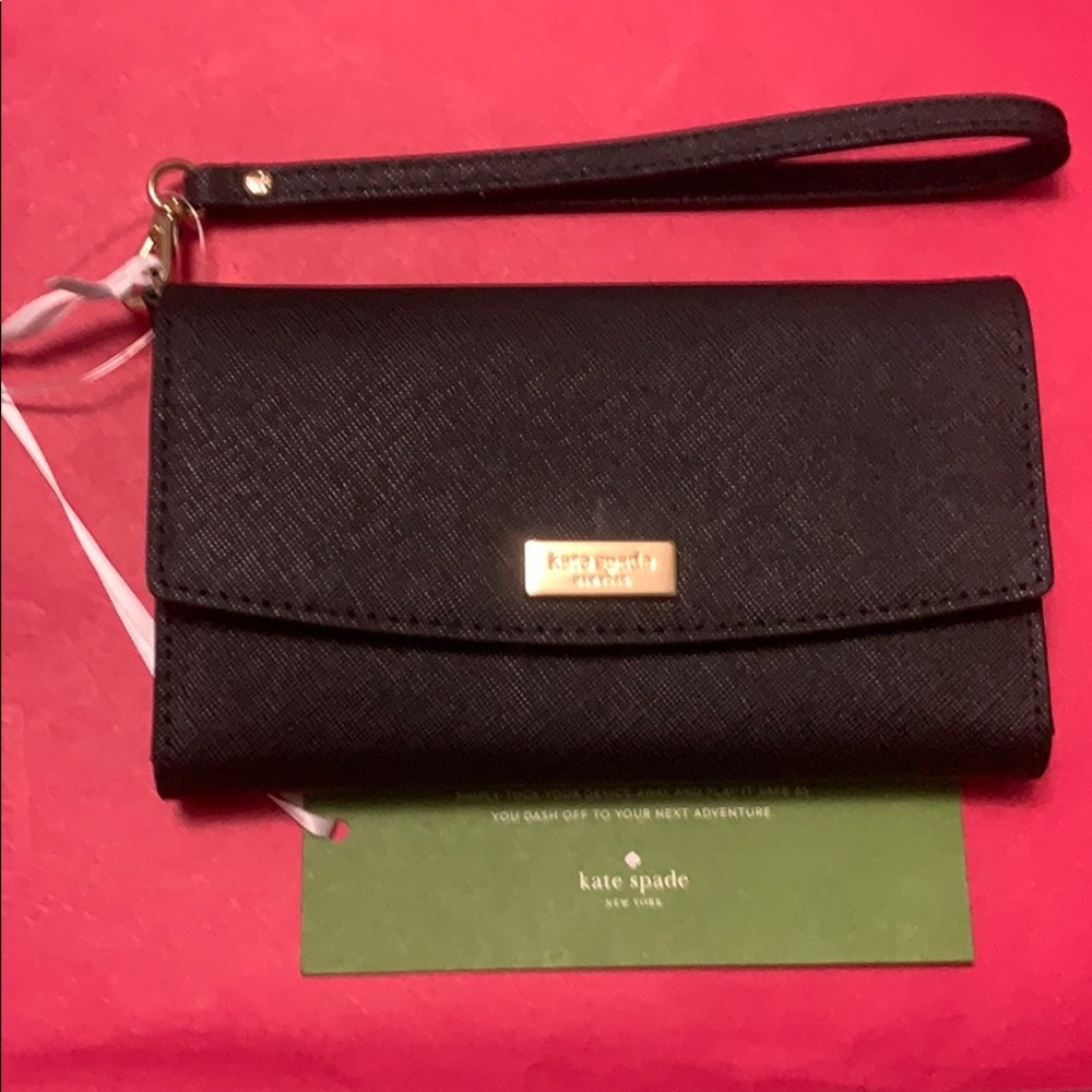 NWT Black Kate spade wallet/phone wristlet